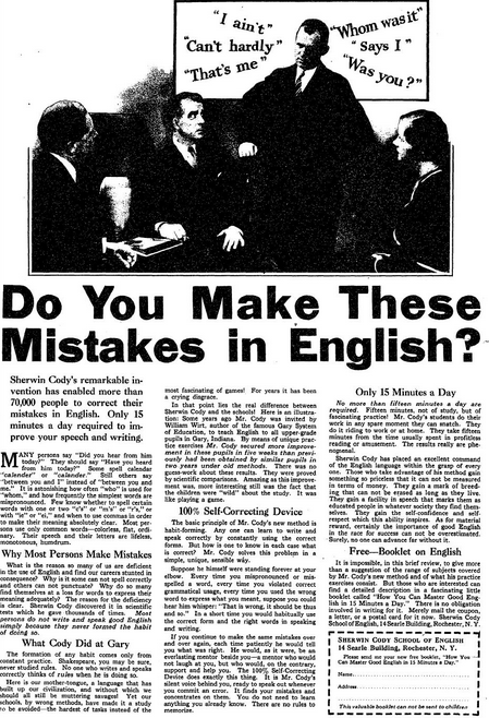 Do you make these mistakes in English - Print ad headline